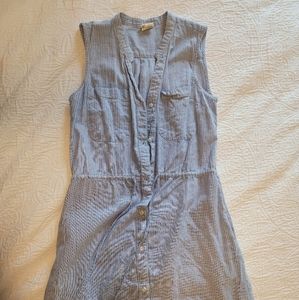 Blue striped sleeveless dress, M